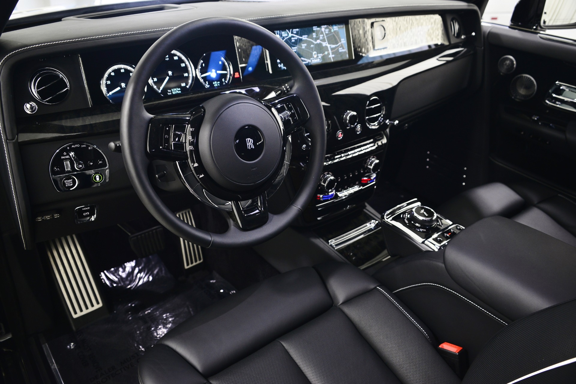 Interior View of New a Very Expensive Rolls Royce Phantom Car a Long Black  Limousine with Dashboard Steering Wheel Seats on Editorial Photography   Image of germany classic 144870657