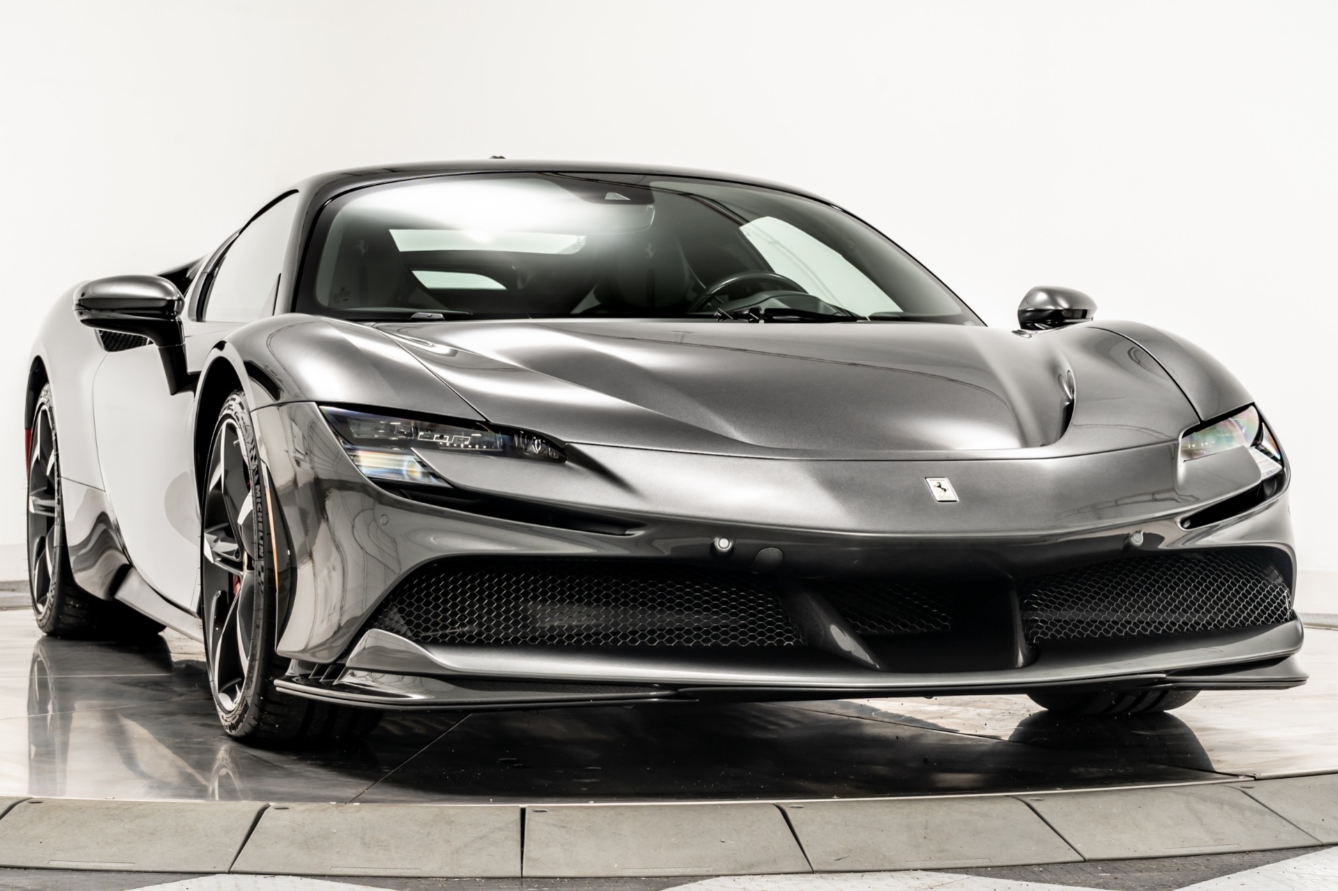 Grigio Silverstone Ferrari SF90 Stradale with Charcoal Interior