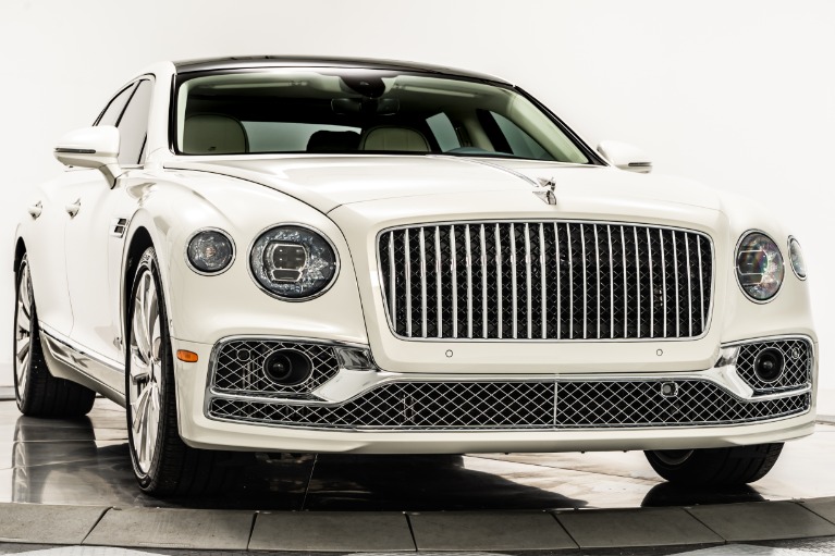 Ghost White Pearlescent Bentley Flying Spur W12 with Linen