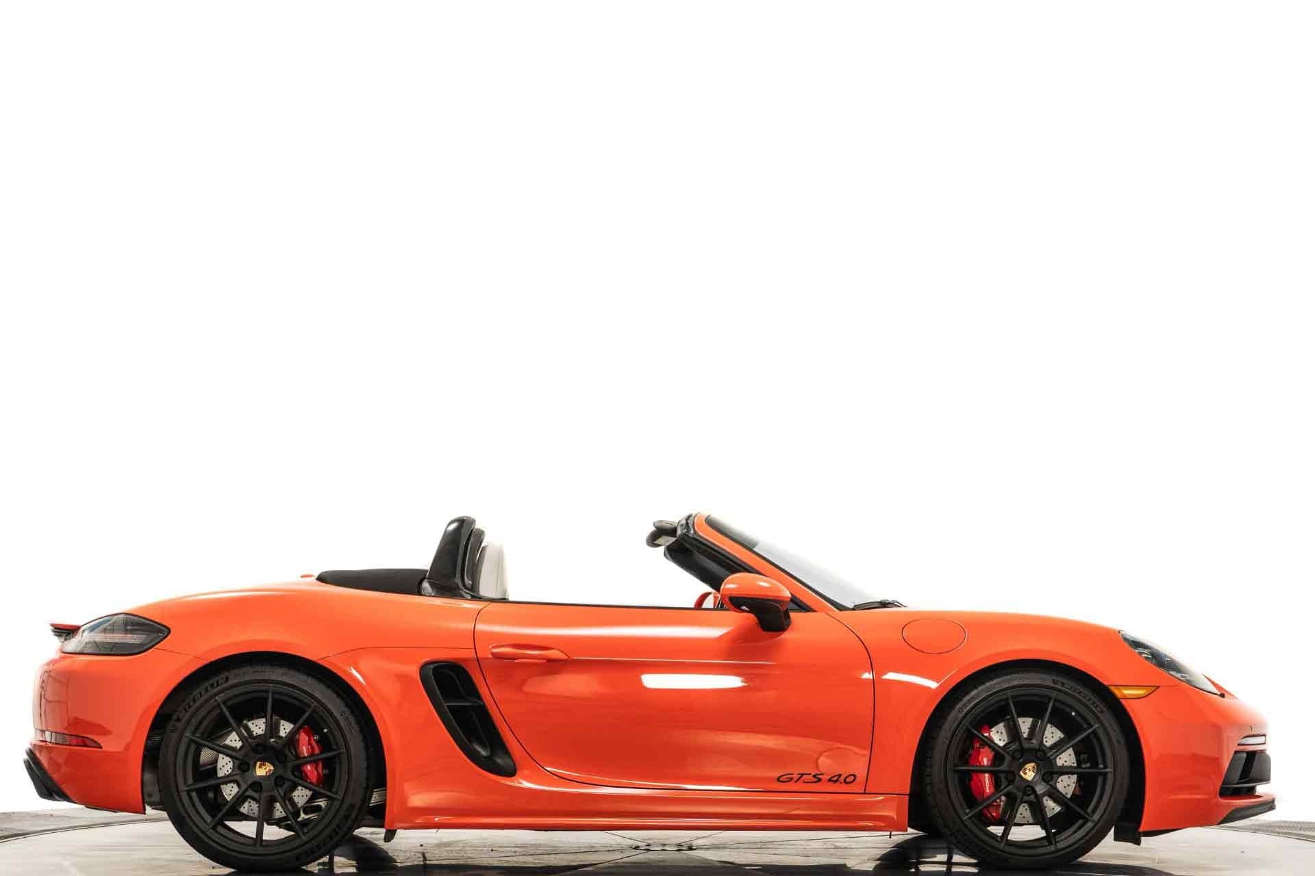 Lava Orange Porsche 718 Boxster GTS 4.0 with Black/Chalk Interior