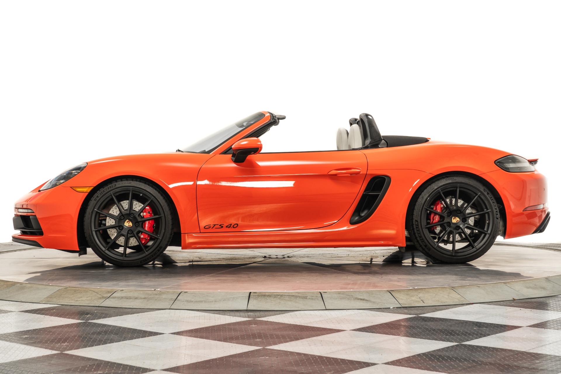 Lava Orange Porsche 718 Boxster GTS 4.0 with Black/Chalk Interior