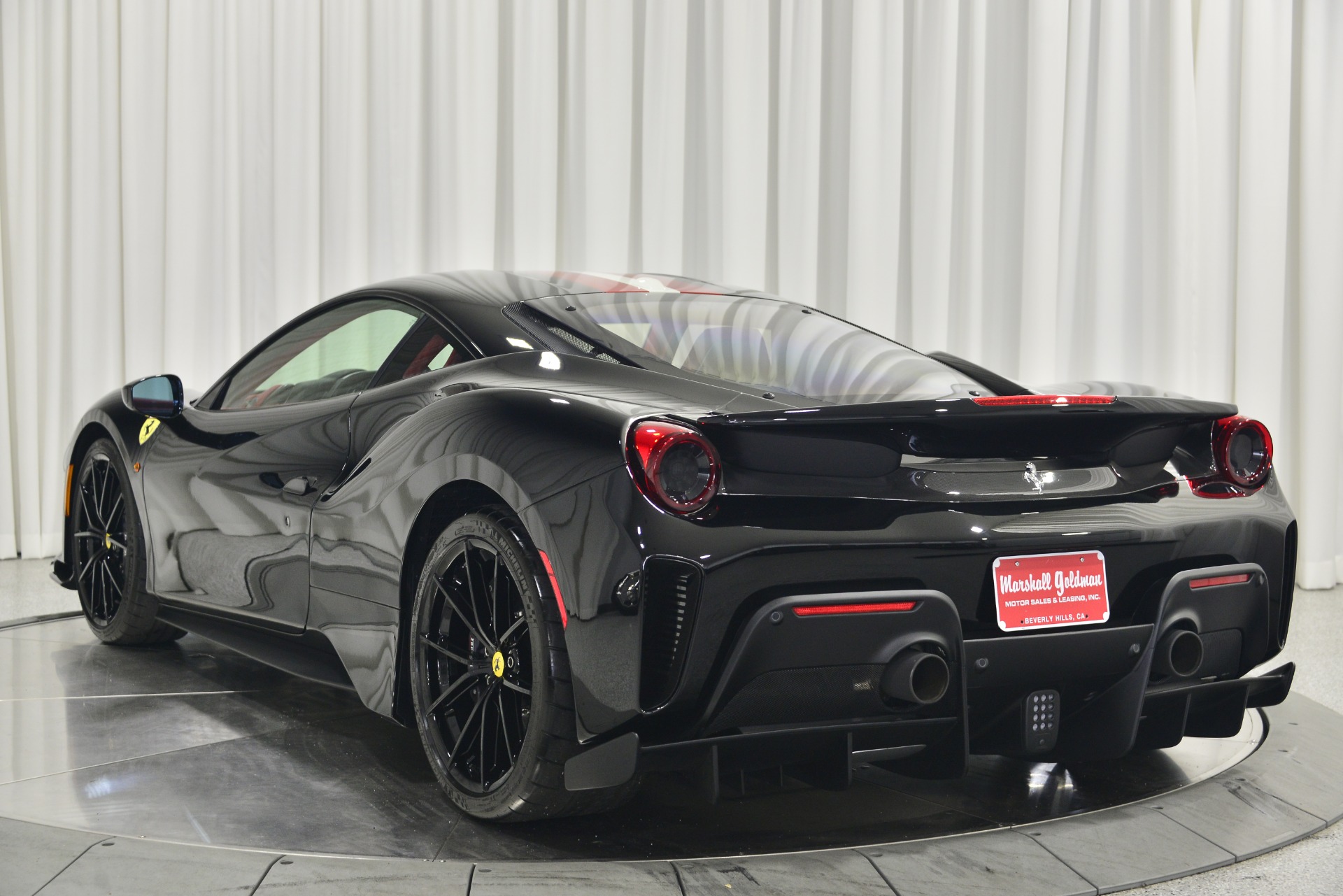 Nero Ferrari 488 Pista with Rosso FX Interior For Sale - Stock