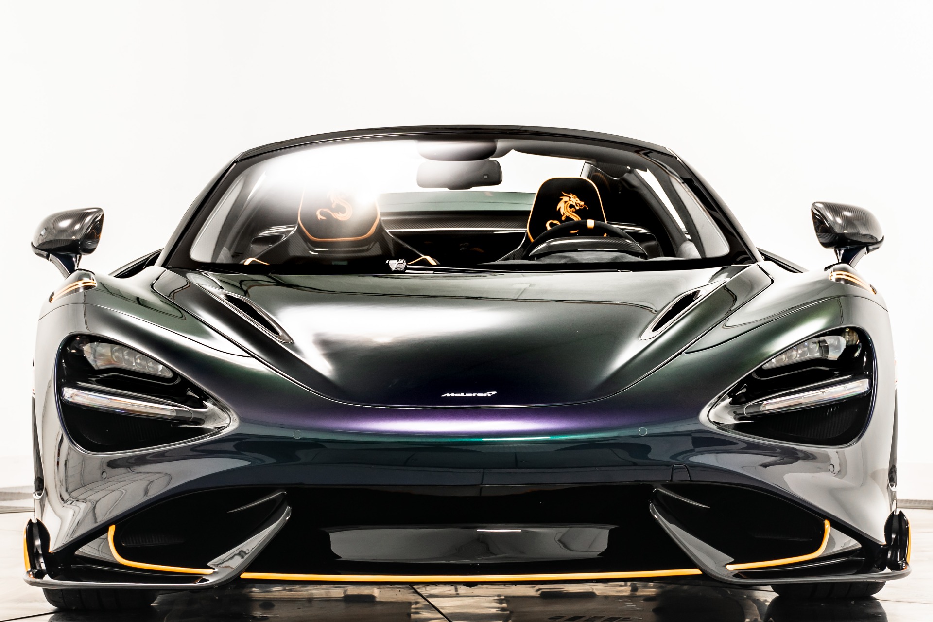 Dragon Green McLaren 765LT Spider with Carbon Black and Orange