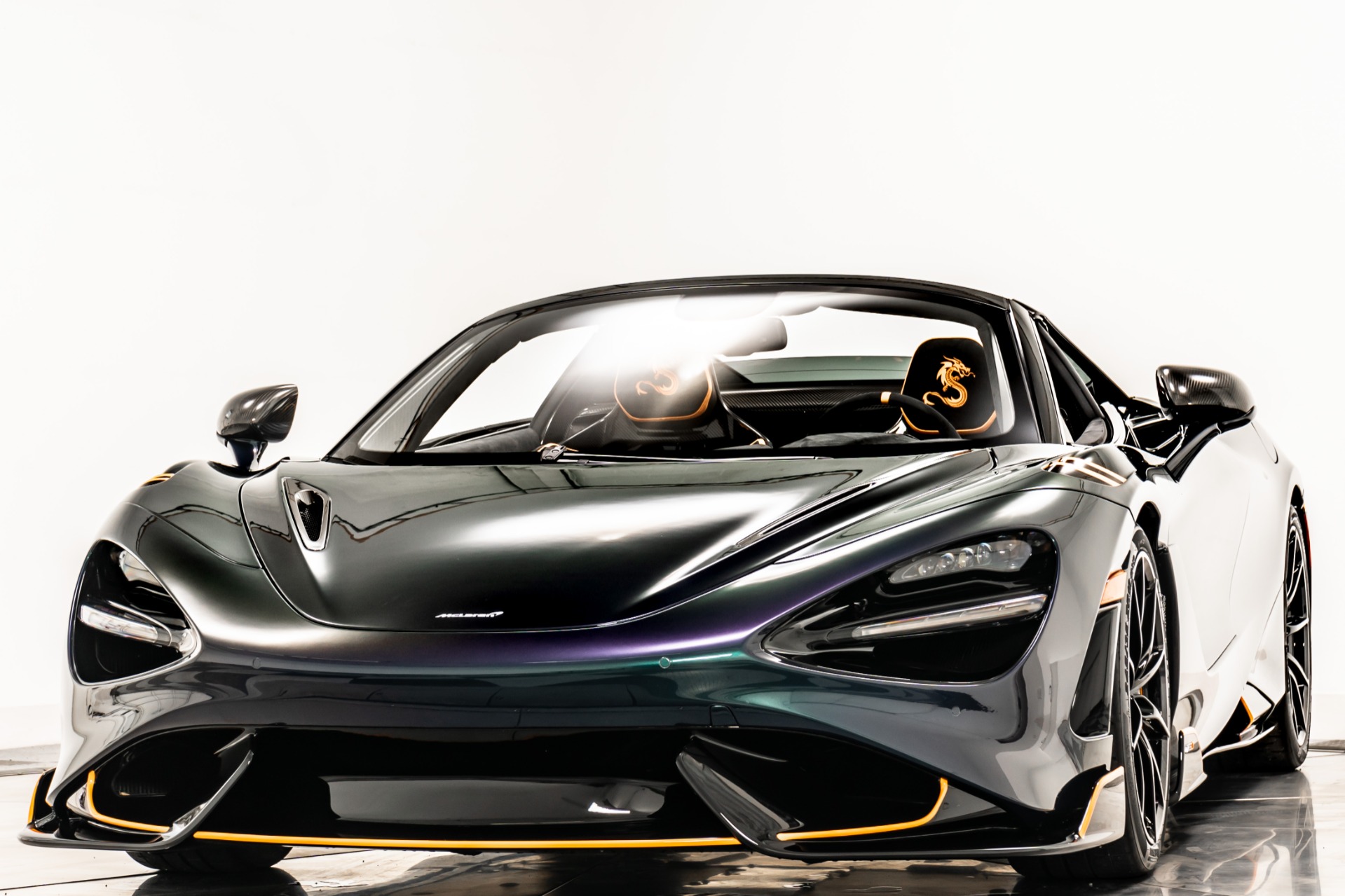 Dragon Green McLaren 765LT Spider with Carbon Black and Orange