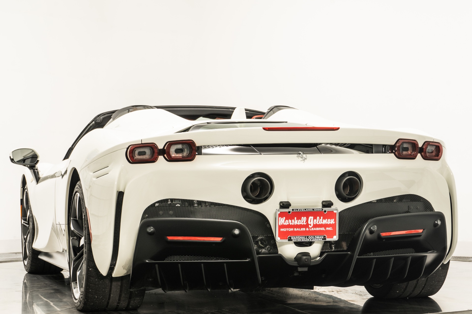Bianco Avus Ferrari SF90 Spider with Rosso Ferrari Interior For