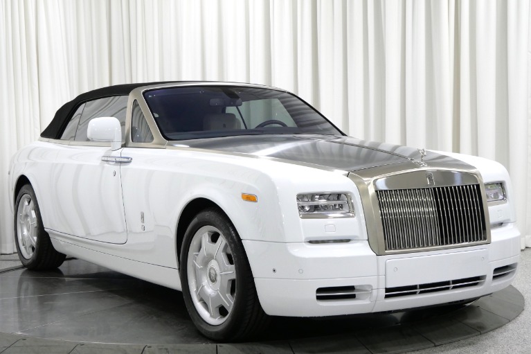 Arctic White Rolls-Royce Phantom Drophead Coupe with Seashell