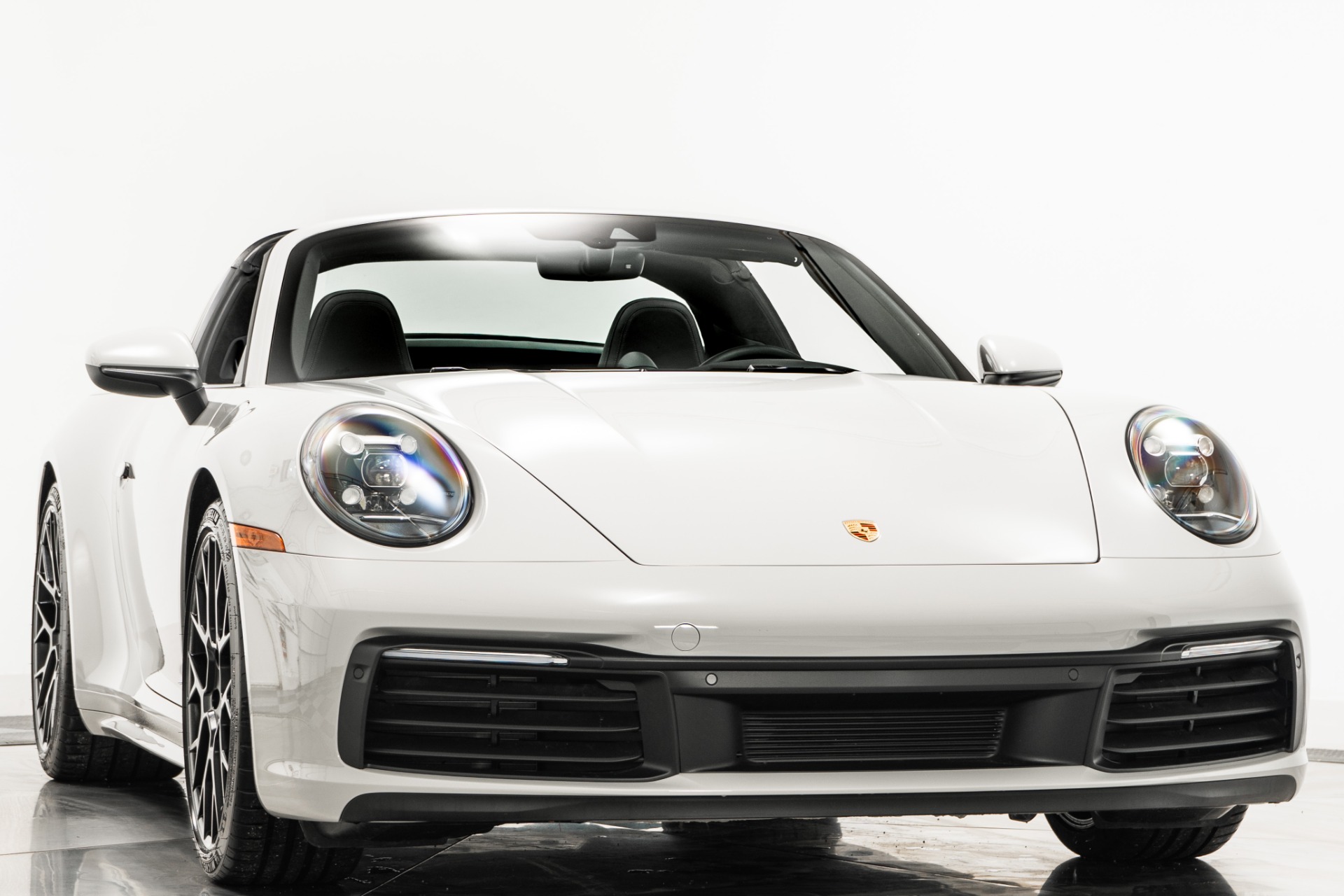 Chalk Porsche 911 Targa 4 with Black Interior For Sale - Stock