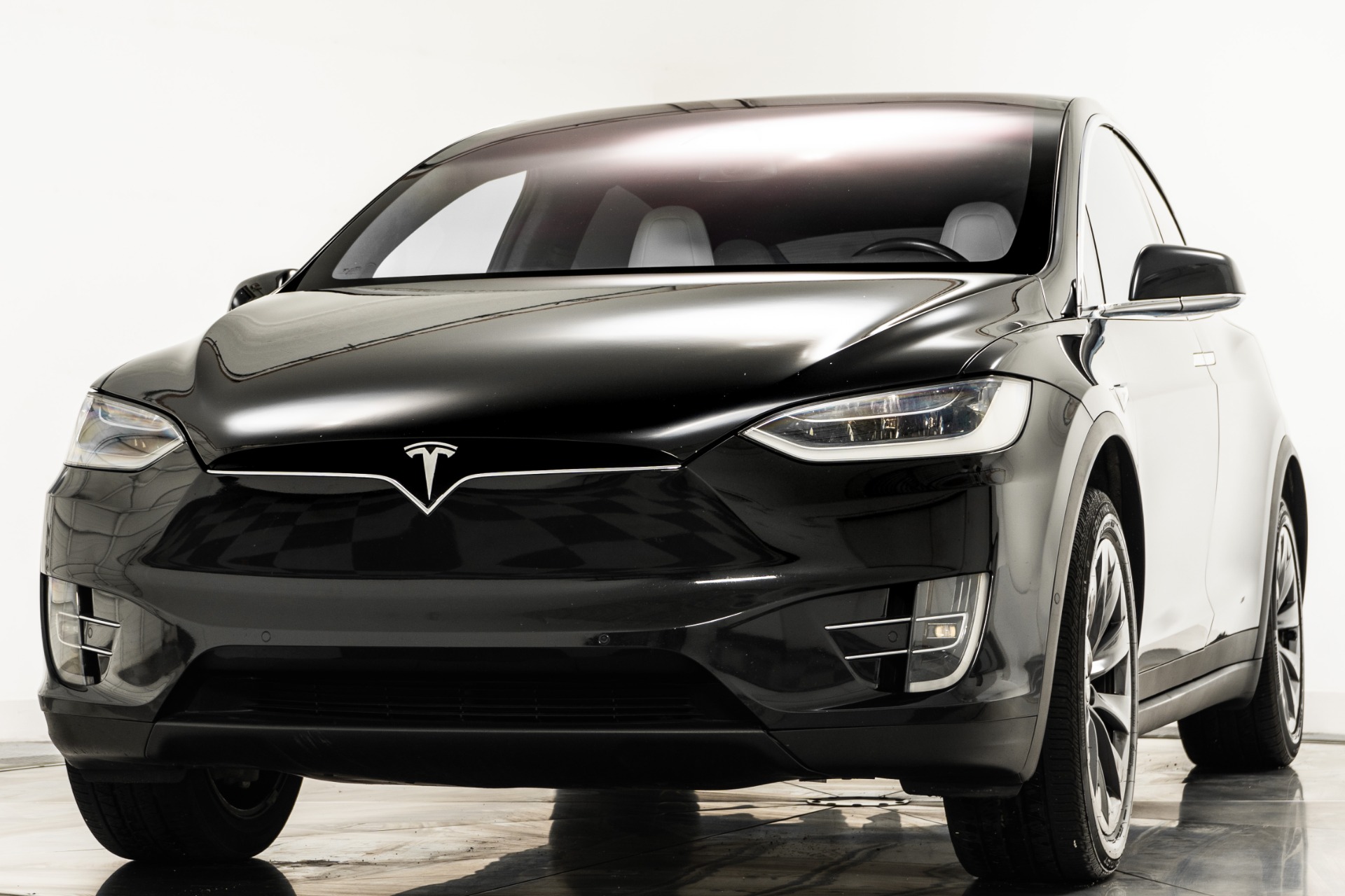 Obsidian Black Metallic Tesla Model X 100D FSD with White Interior