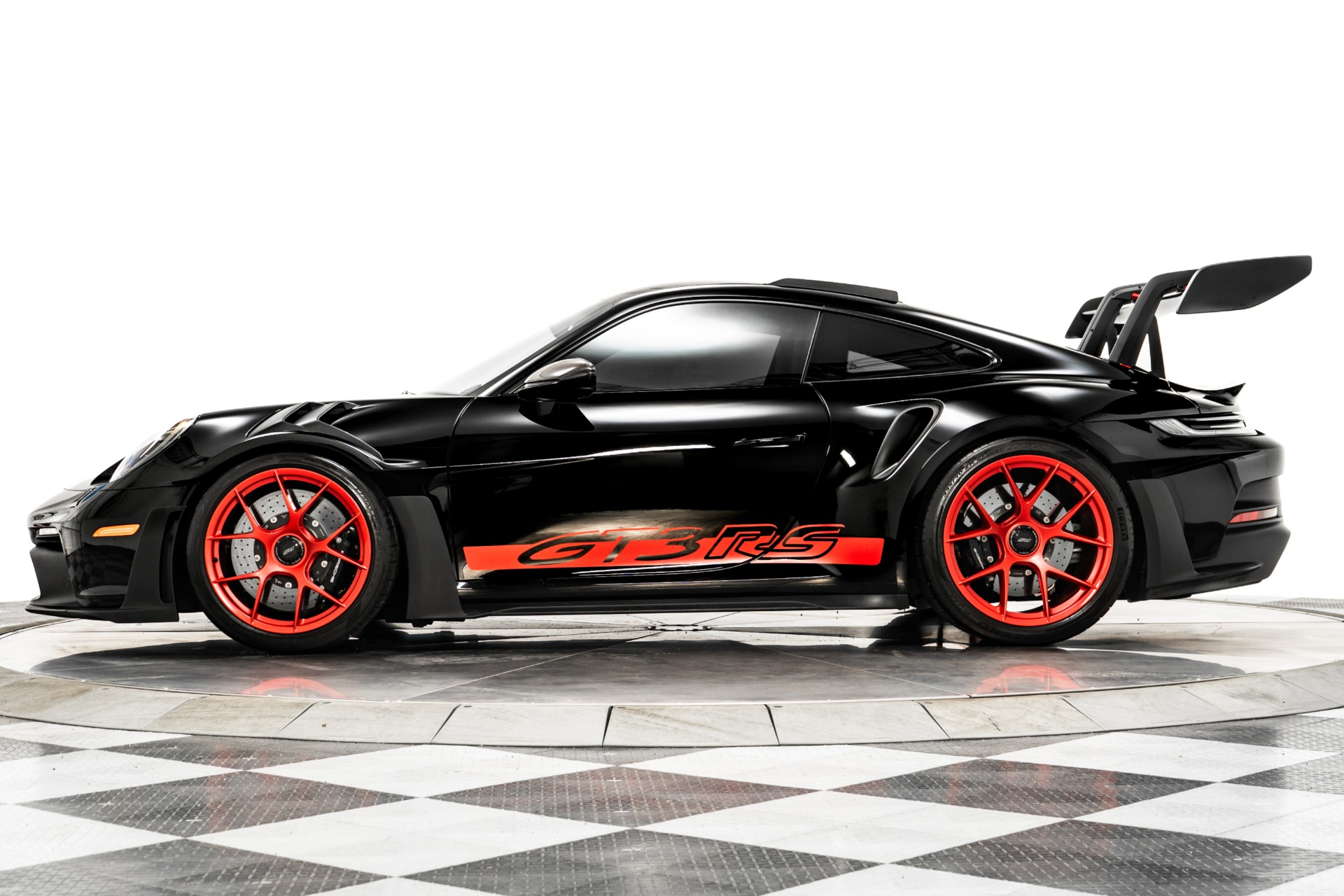 Black Porsche 911 GT3 RS Weissach with Black w/ Guards Red