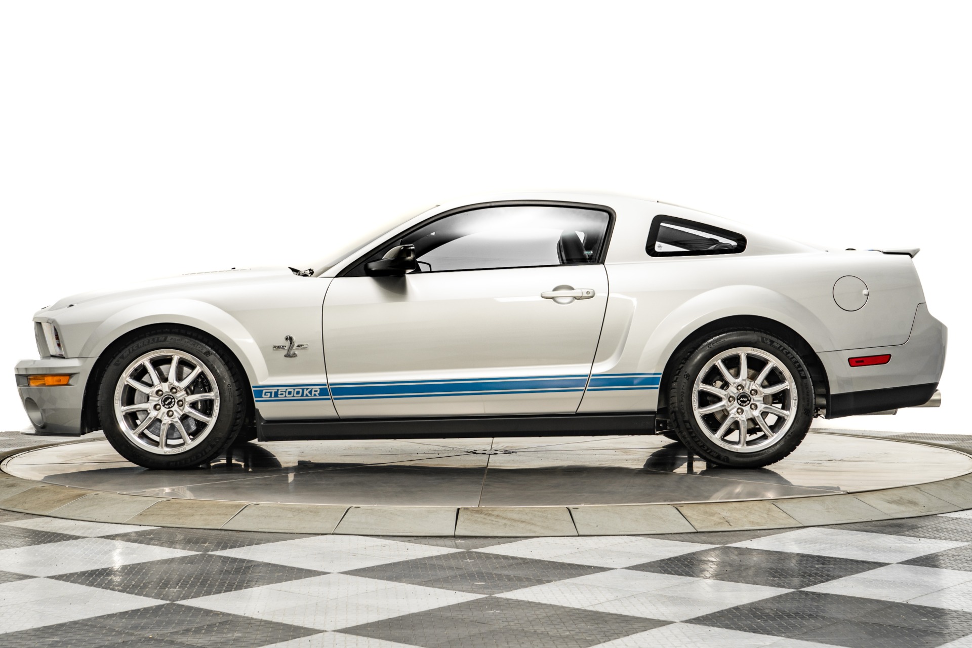 Silver Clearcoat Metallic Ford Shelby GT500 KR with Black Interior