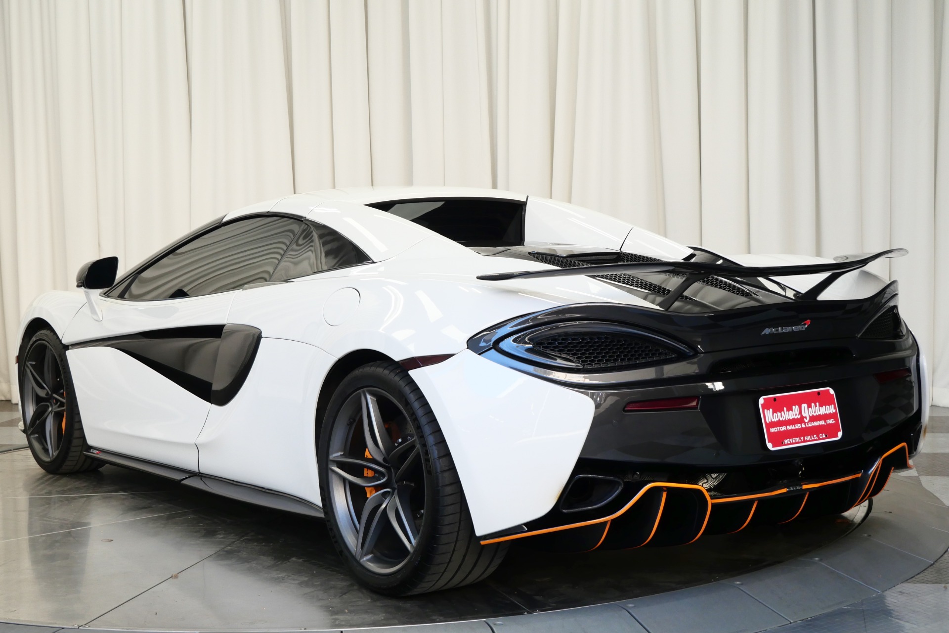 Silica White McLaren 570S Spider with Jet Black with McLaren