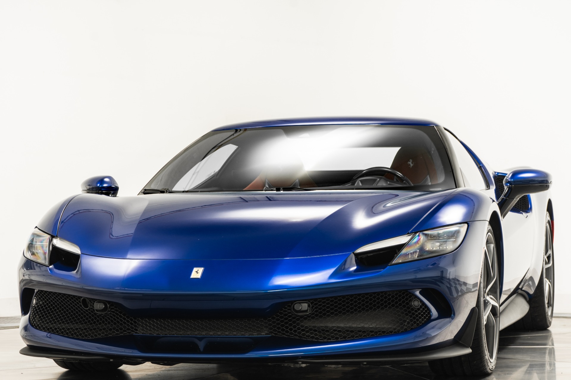 Blu Elettrico Ferrari 296 GTB with Rosso Ferrari Interior For Sale
