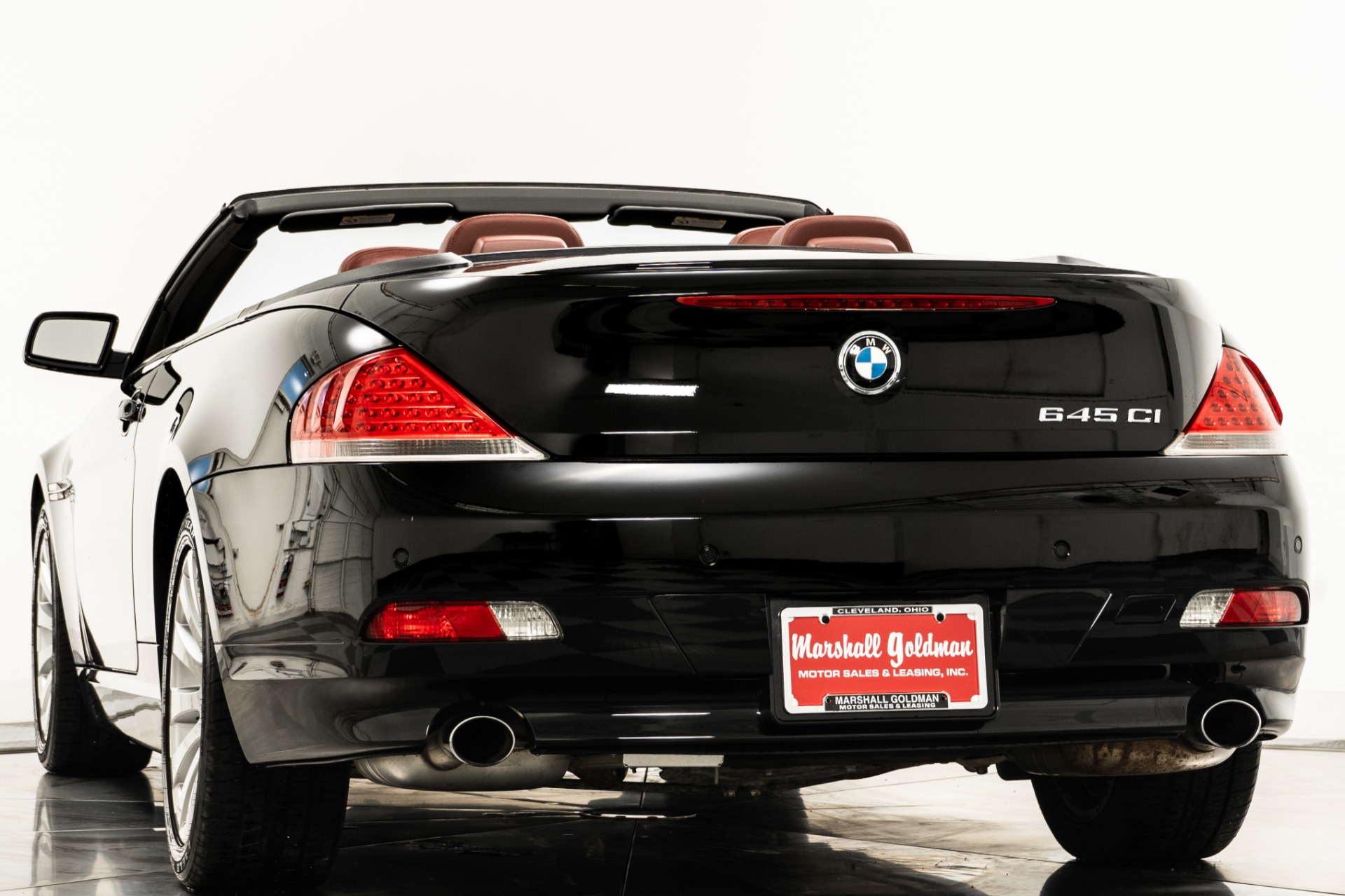 Jet Black BMW 645Ci Convertible with Chateau Red Interior For Sale