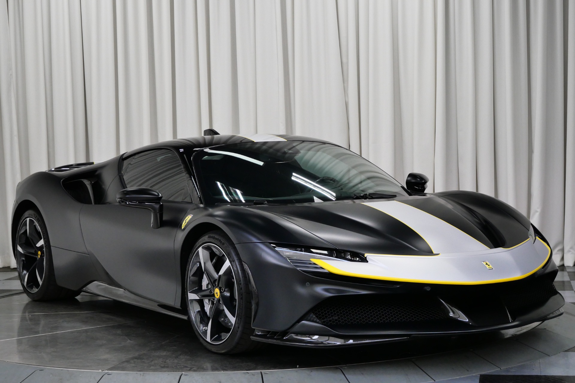 Matte Black Ferrari SF90 Stradale Assetto Fiorano with Nero