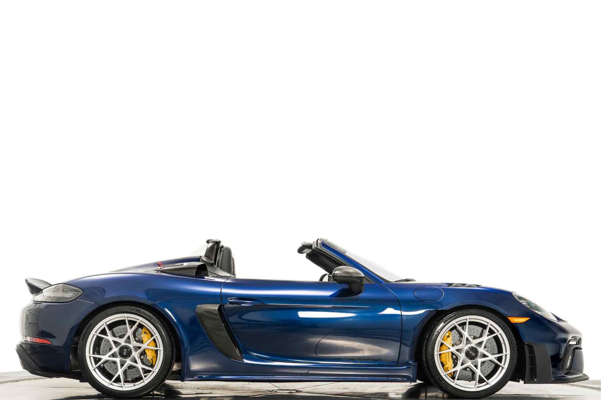 Gentian Blue Metallic Porsche 718 Spyder RS Weissach with Black w