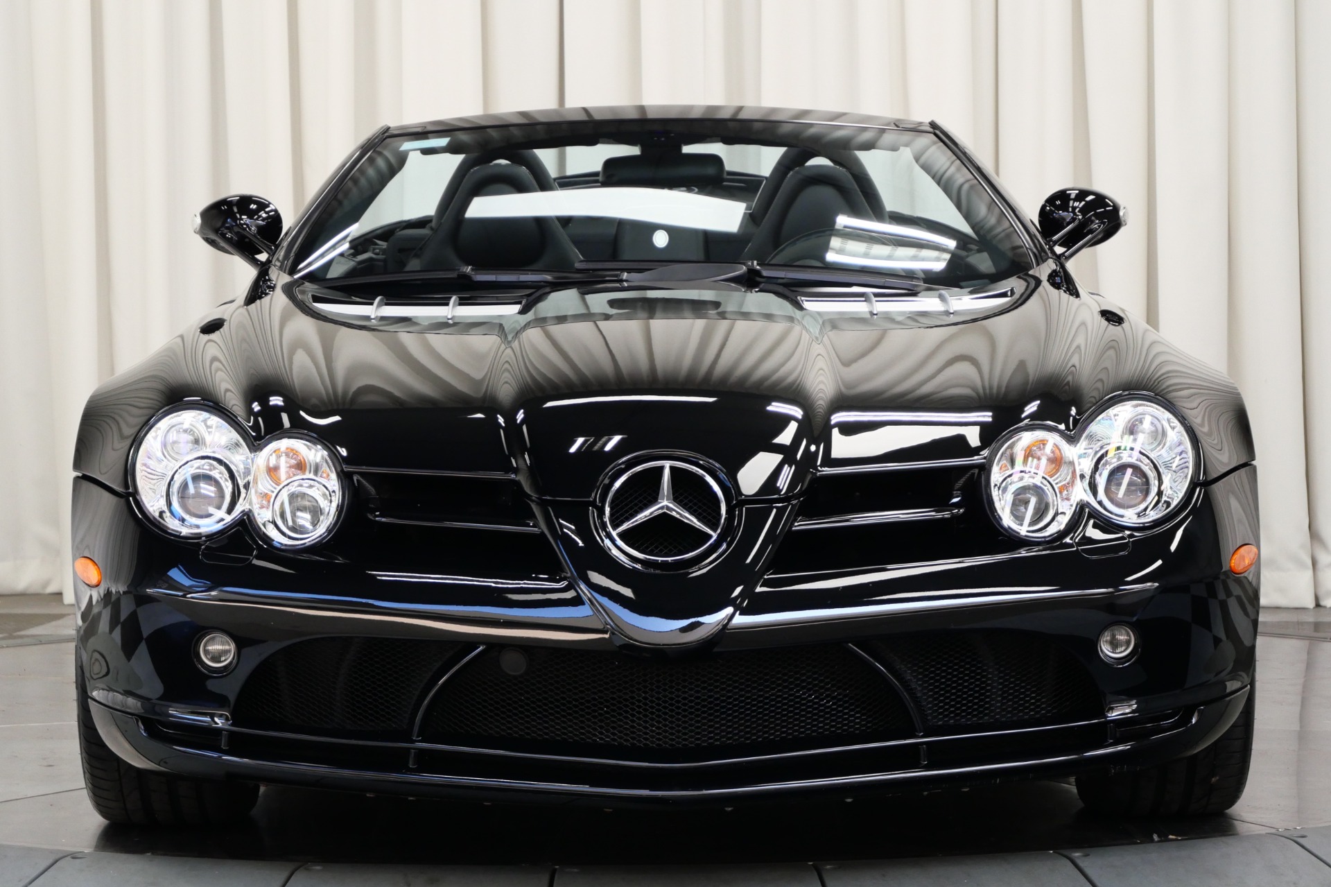 Pure Black Mercedes-Benz SLR McLaren Roadster with Black Interior