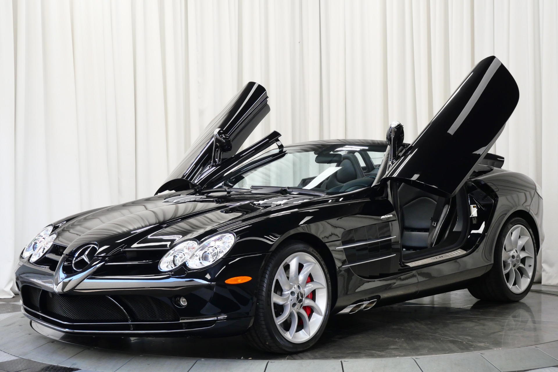 Pure Black Mercedes-Benz SLR McLaren Roadster with Black Interior