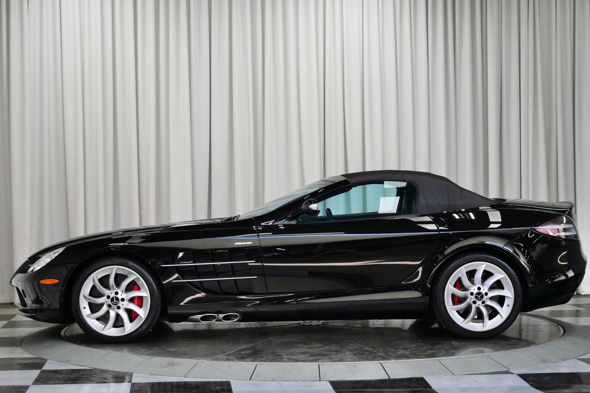 Pure Black Mercedes-Benz SLR McLaren Roadster with Black Interior
