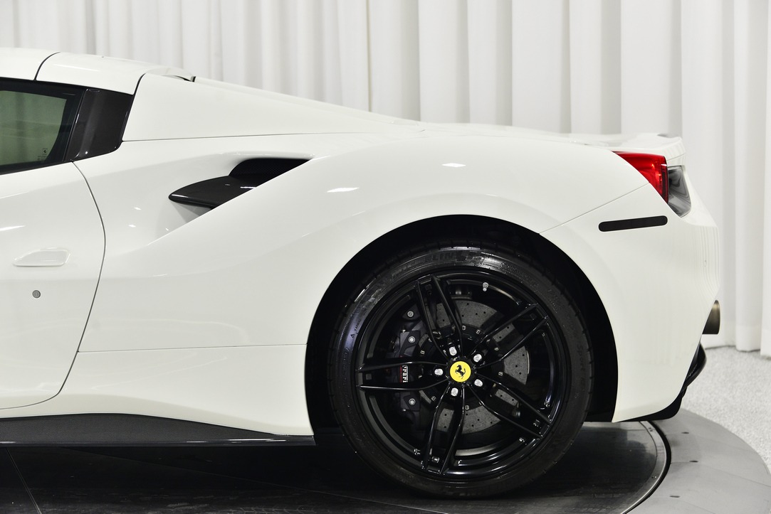 Bianco Avus Ferrari 488 Spider with Nero Interior For Sale - Stock
