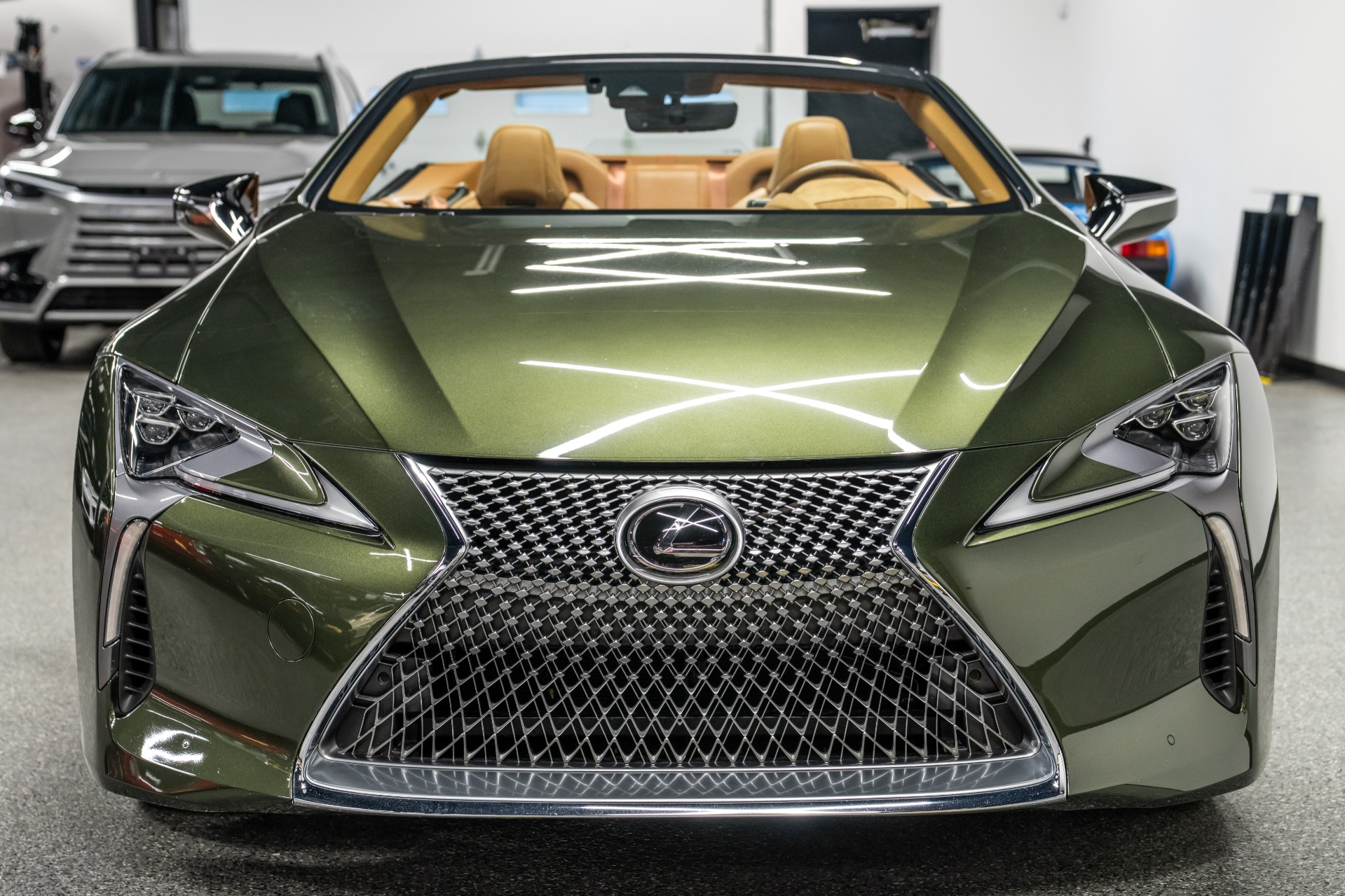 Nori Green Pearl Lexus LC 500 Convertible with Toasted Caramel
