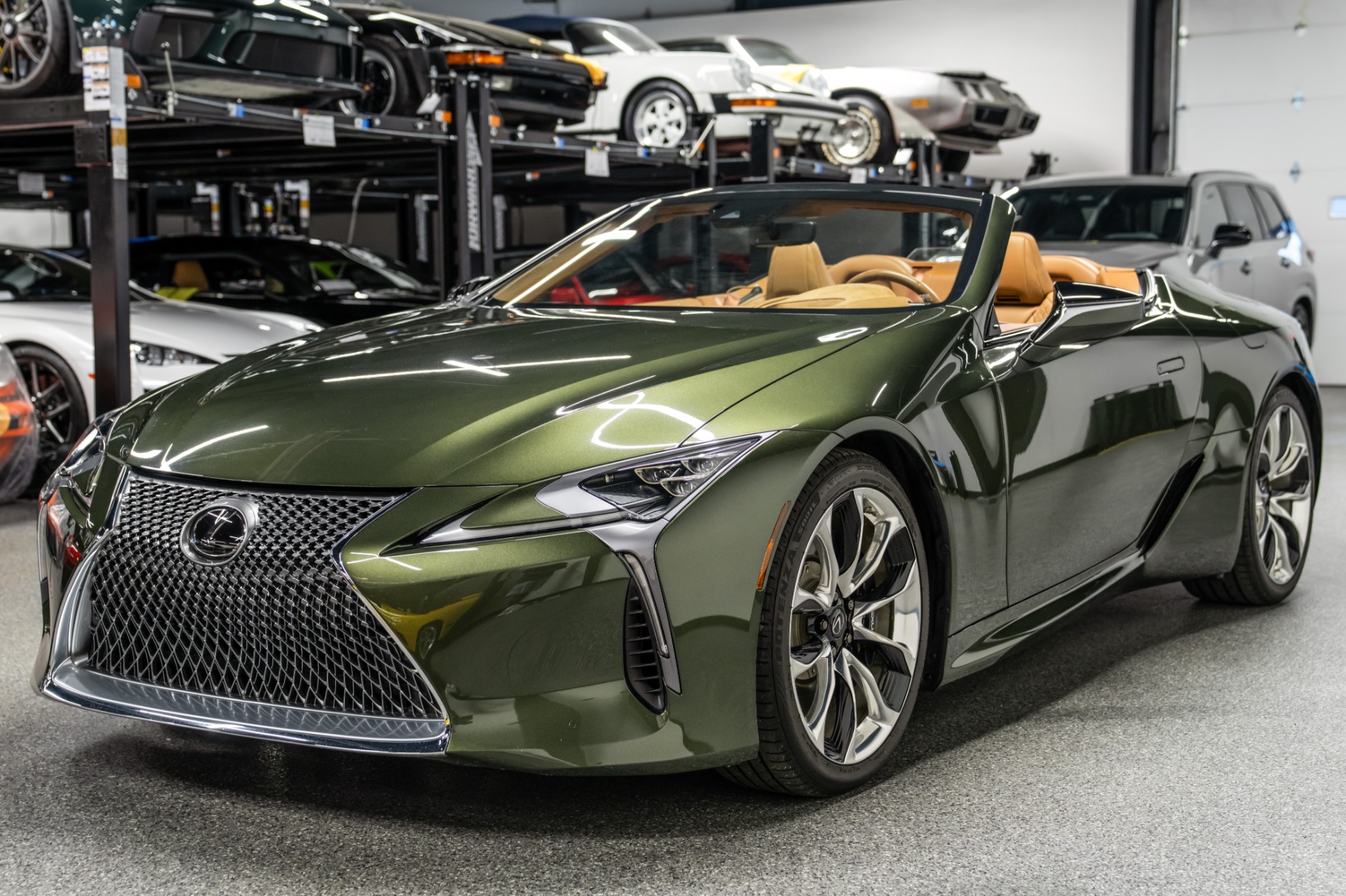 Nori Green Pearl Lexus LC 500 Convertible with Toasted Caramel