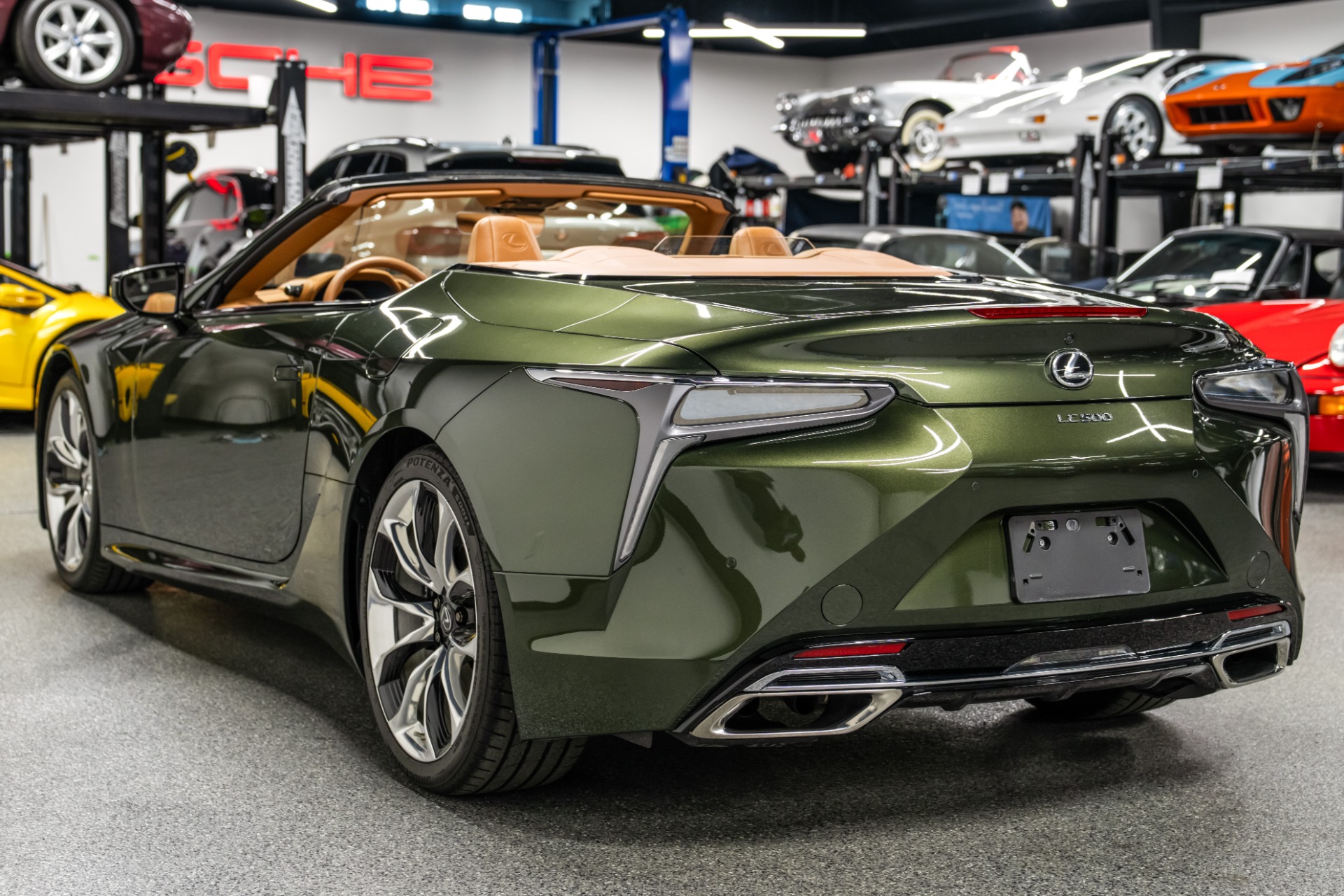 Nori Green Pearl Lexus LC 500 Convertible with Toasted Caramel