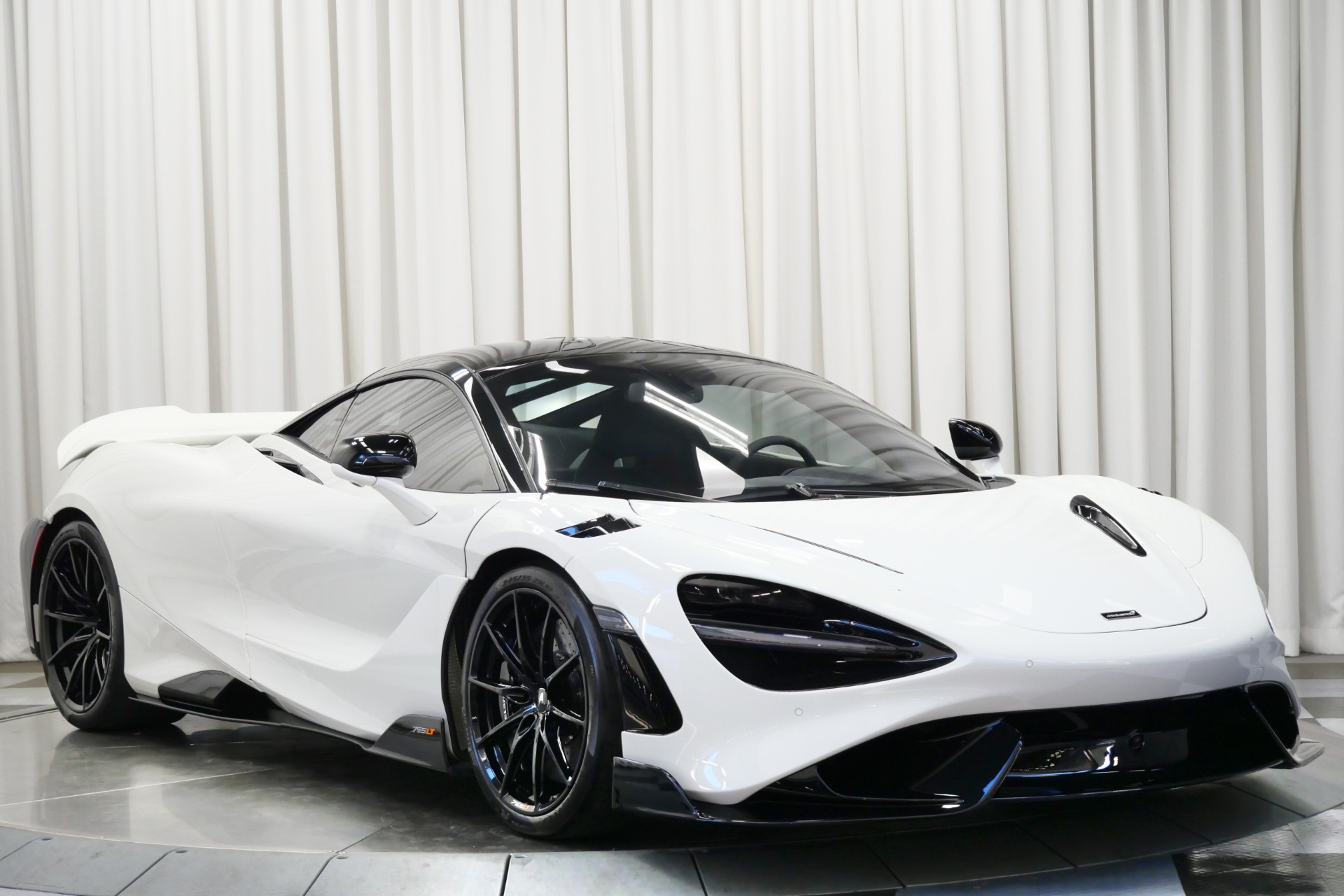 White McLaren 765LT with Carbon Black Interior For Sale - Stock