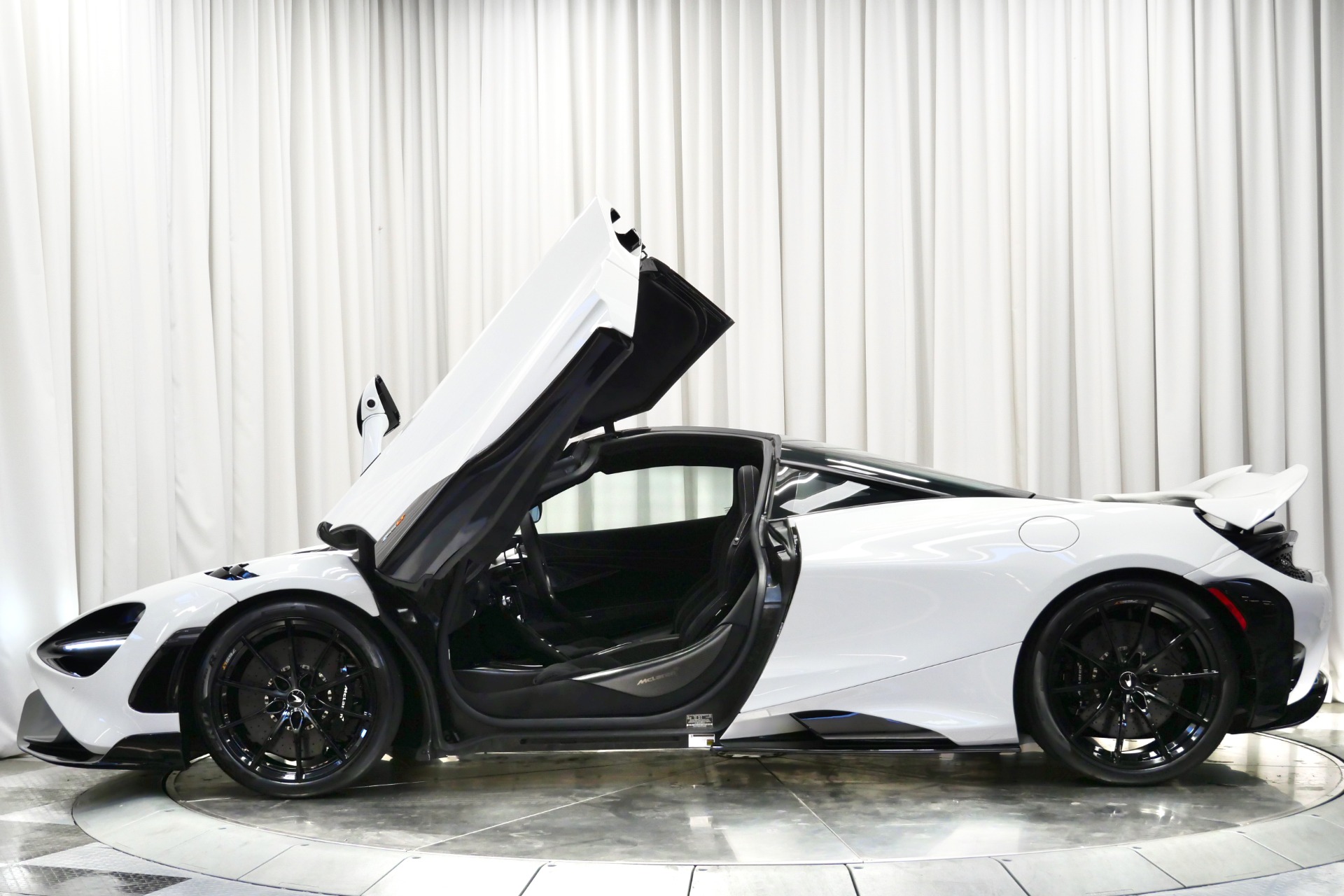 White McLaren 765LT with Carbon Black Interior For Sale - Stock