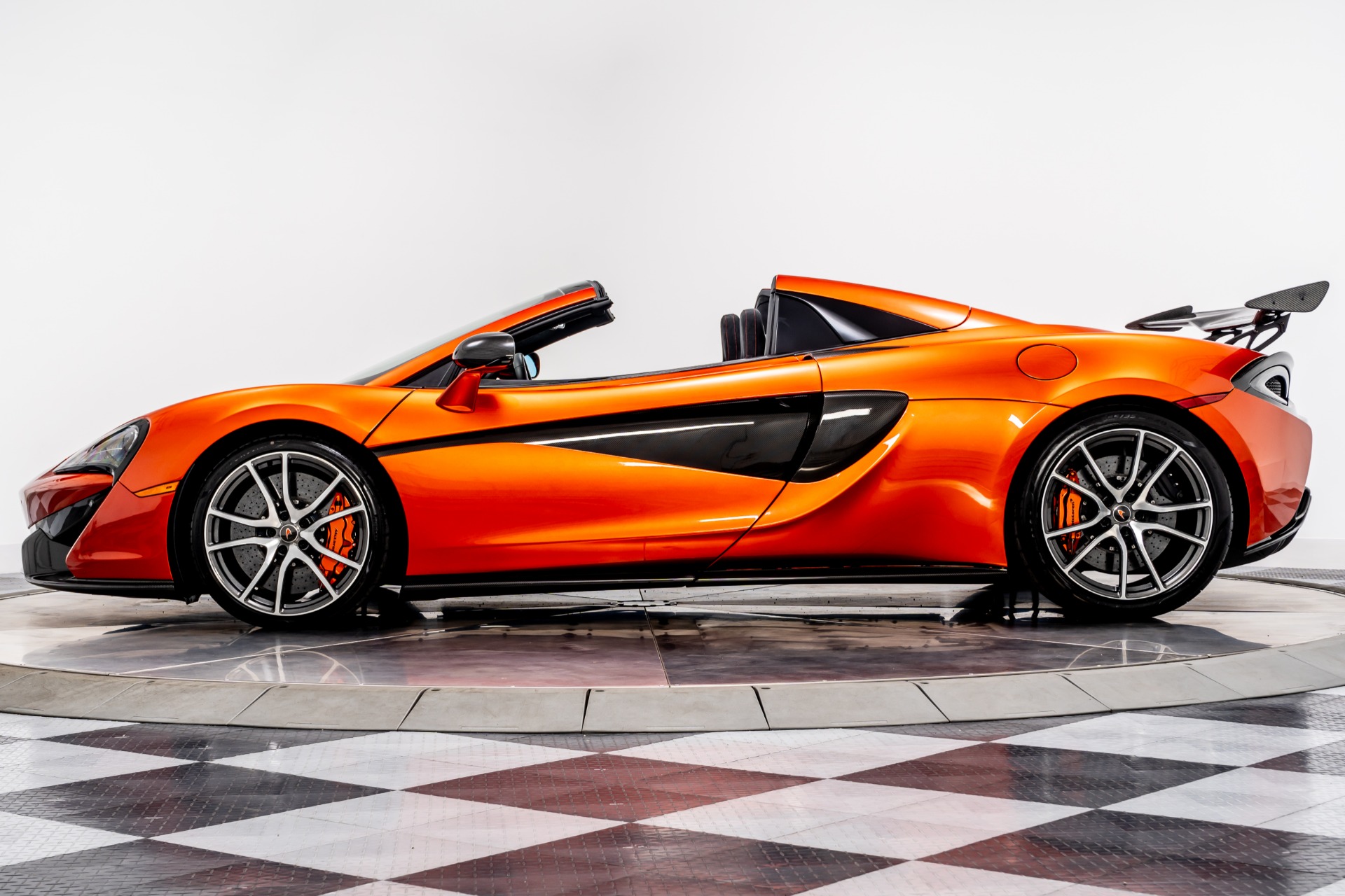 Volcano Orange McLaren 570S Spyder with Jet Black with McLaren