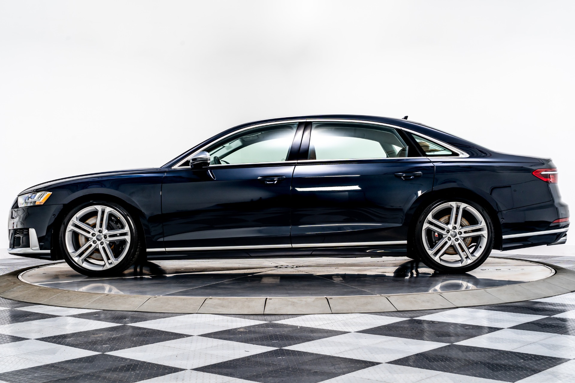 Moonlight Blue Metallic Audi S8 quattro with Nutmeg Brown Interior